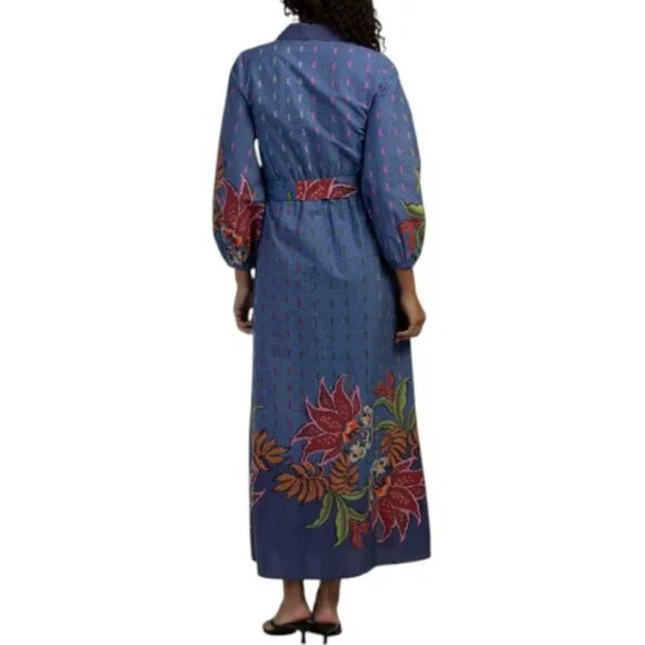 celina moon long sleeve floral maxi dress celina moon dress CELINA MOON Long Sleeve Floral Maxi Dress With Belt VinNews Recommendations-parroquiadesanalbertomagno.com